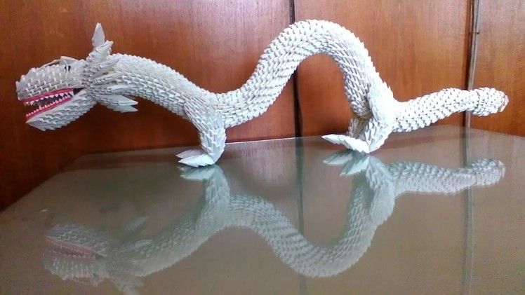 How to make Origami 3D Chinese Dragon (ular naga) - time speed