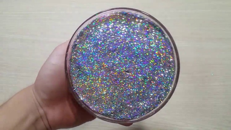 How To Make Super Fluffy Hologram Glitter  Slime | ASMR Slime | Slime Without Borax