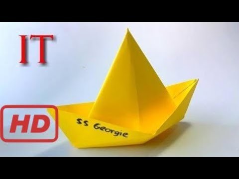 How To Make The Paper Boat. Movie "it" The Clown -Origami Paper Boat