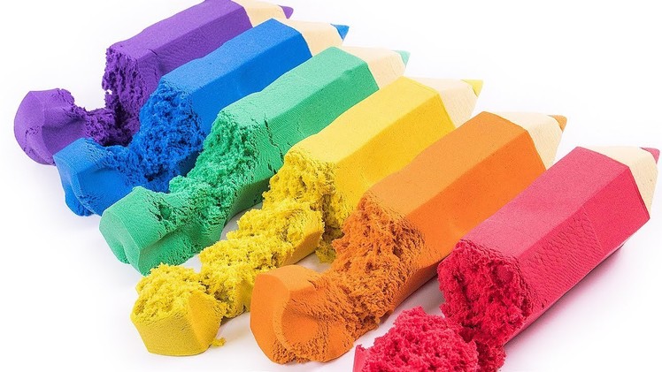 Learn Colors Mad Mattr Kinetic Sand Rainbow Pencil Peppa Pig DIY Surprise Toys for Kids Children