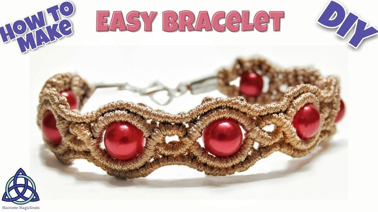 Macrame Bracelet with Beads Tutorial-  EASY DIY and CRAFTS