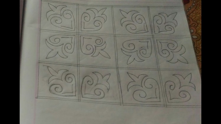 Nakahi kantha design tutorial _30.Hand embroidery design.নকশীকাঁথার নকশা ডিজাইন