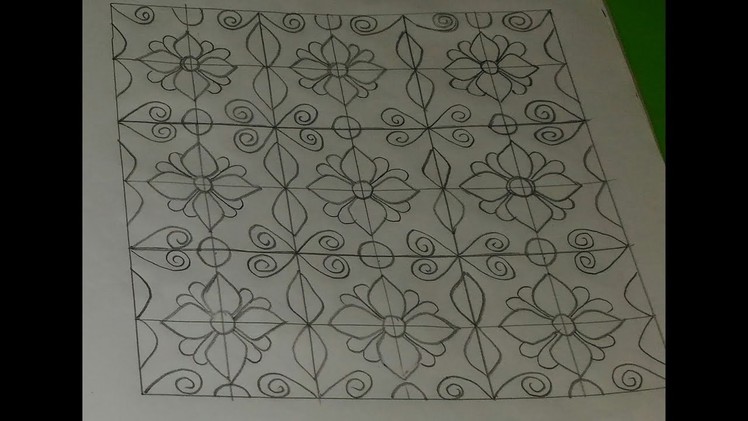 Nakshi Kantha design tutorial for beginners _19.নকশী কাঁথা নকশা.Hand embroidery quilt design