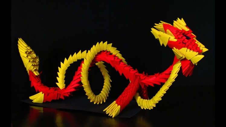 Origami 3D tutorial - How to make a Dragon