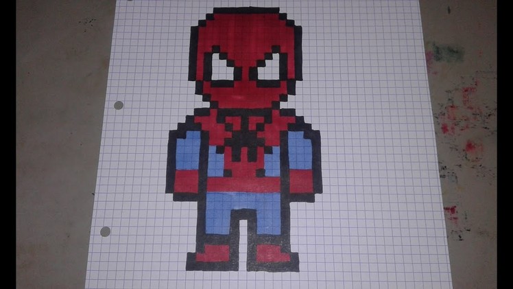 Spiderman Pixel Art (Easy) [SPEED DRAW]