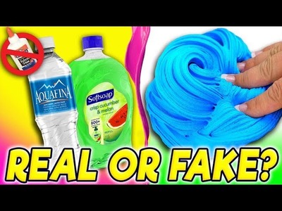 Water Slime! Testing No Glue Slime Channel Recipes | Real vs. Fake!