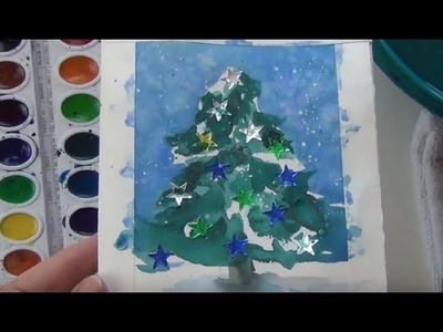 Watercolor for Kids - Christmas tree