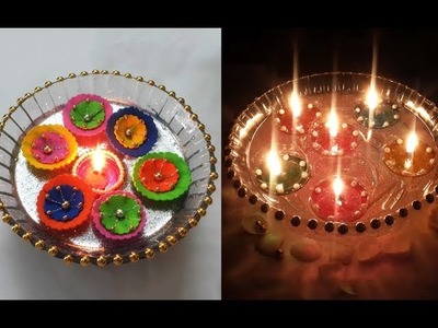 2 Quick Diwali Decoration Ideas | Floating Diya Decoration on Water | Diwali Decoration DIY