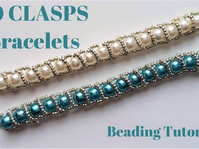 Beading tutorial. Beaded bracelet without clasps. Very easy pattern -Handmade jewelry.