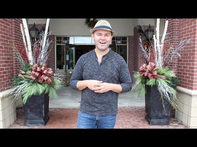 CHRISTMAS DIY. How To Decorate Your Porch.Patio Urns. Outdoor Christmas Decorations