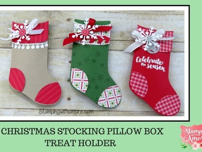 Christmas Stocking Pillow Box Treat Holder