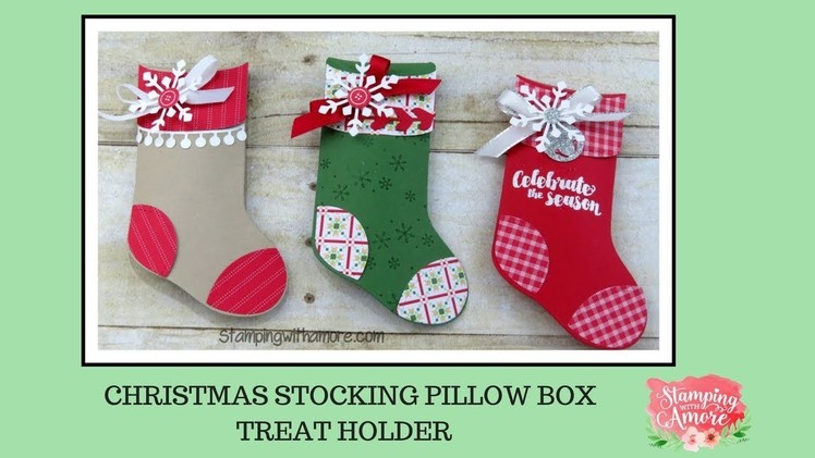 Christmas Stocking Pillow Box Treat Holder
