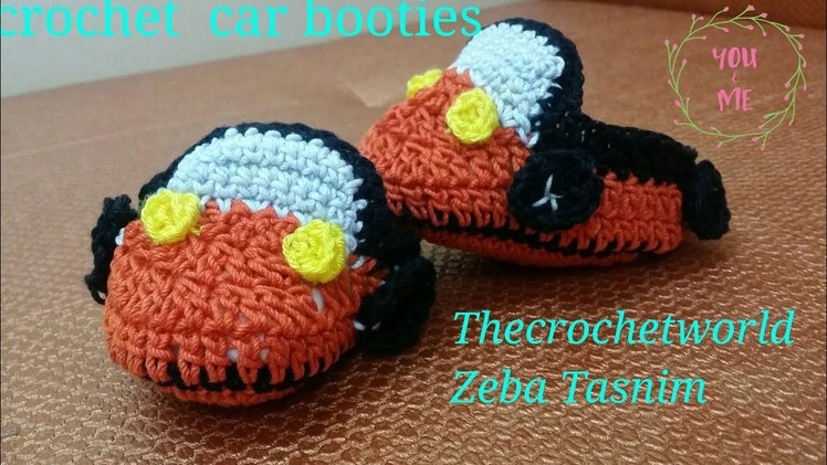 Crochet baby car booties-1