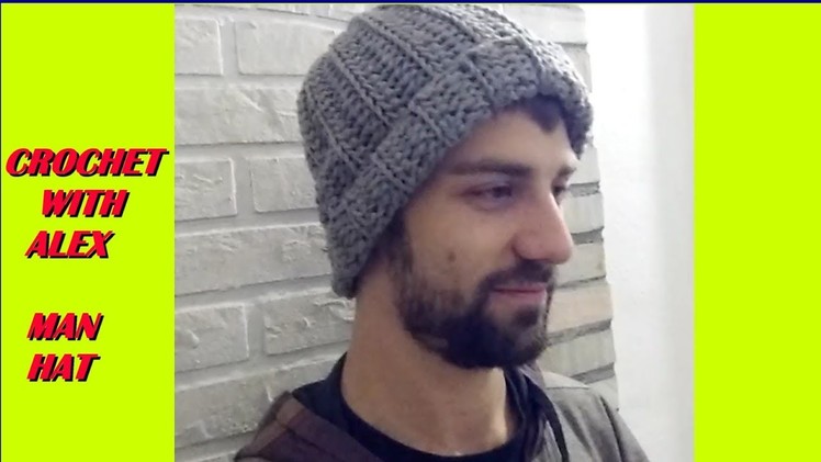 CROCHET HAT FOR MAN any size tutorial