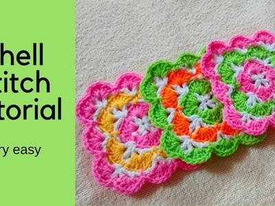Crochet Shell Stitch | Coaster | Square Shape
