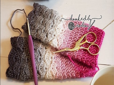 Crochet tutorial - Fantail Shell Stitch Fingerless Gloves - free pattern