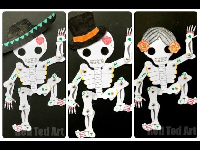 Day of the Dead Puppet DIY   Easy Paper Puppet Templates   Sugar Skull DIYs