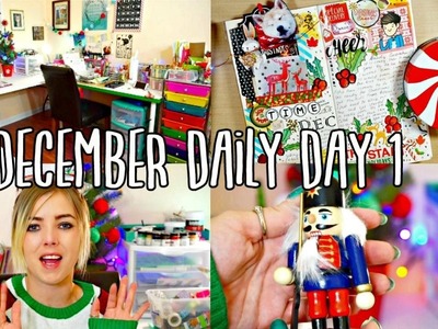 December Daily Day 1  | Decorating my Art Studio |Travelers Notebook Art Journal | Vlogmas