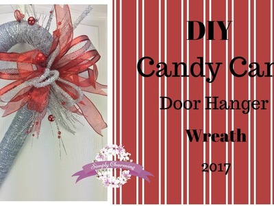 DIY Candy Cane Door Hanger Wreath