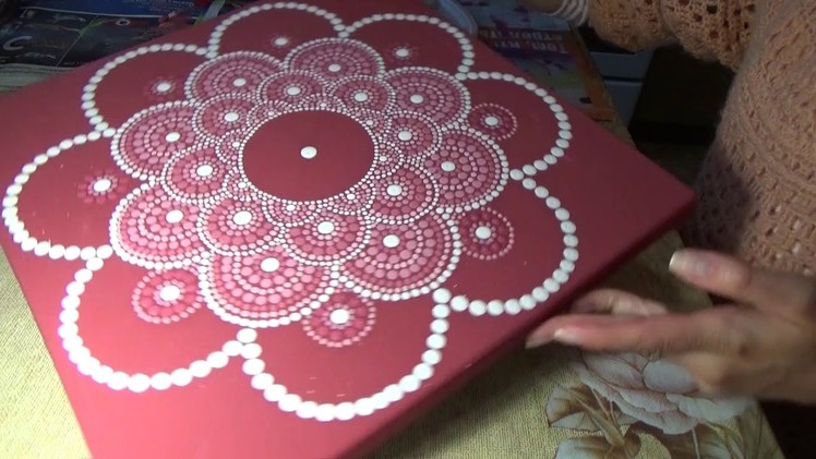 Dot painting mandala. Acrylic Painting. Process from beginning to end.