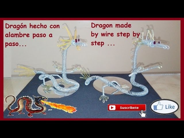 Dragón hecho con alambre paso a paso. Educativo. - Dragon made by wire step by step . 