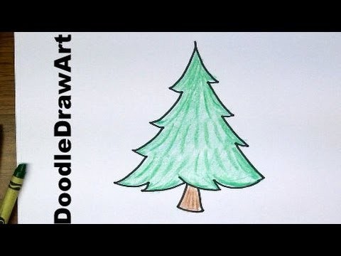 Drawing: How To Draw Cartoon Pine Trees - Easy to Draw for Beginners and for kids!