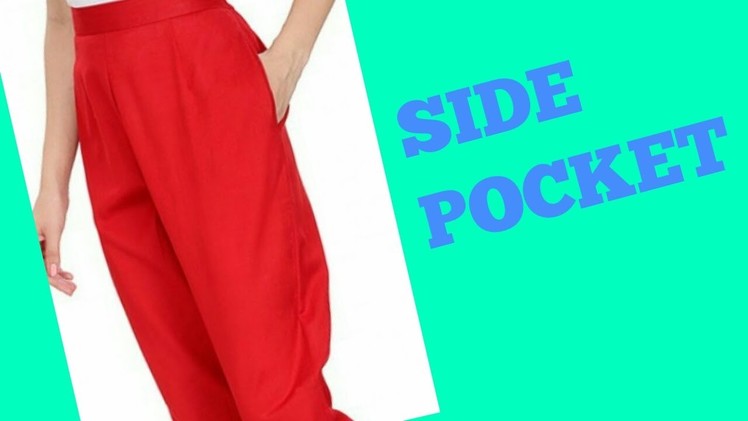How to attach side pocket in plazo,pant,kurti,boxer and shorts