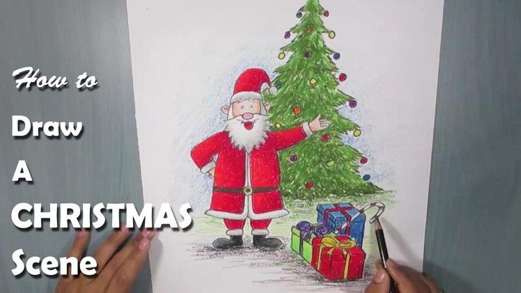 How to Draw a Christmas Scene with Oil Pastel