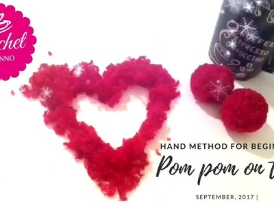How to make a pom pom #1  Easy for Beginners Hand Method with yarn scraps |The Crochet Shop