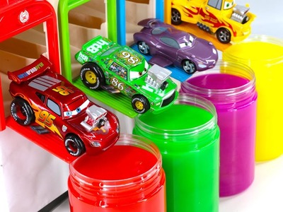 Learning Color Special Disney Pixar Cars Lightning McQueen Mack Truck slime for kids car toys