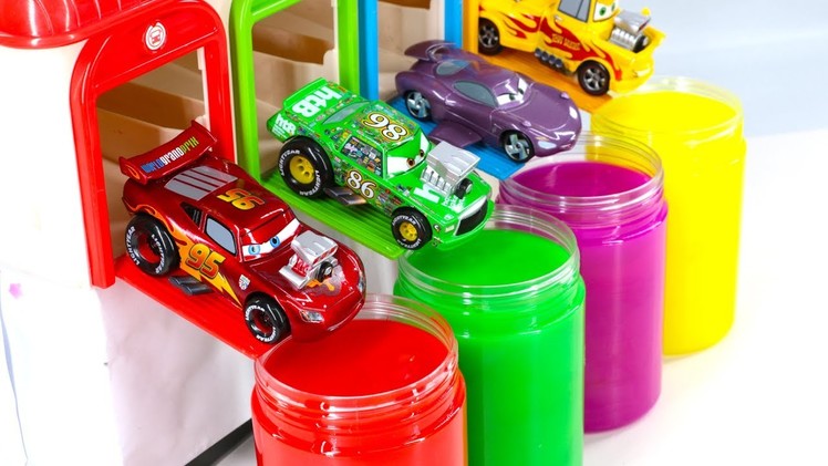 Learning Color Special Disney Pixar Cars Lightning McQueen Mack Truck slime for kids car toys