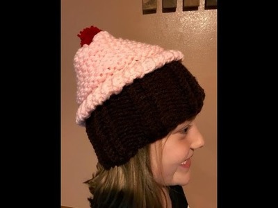 Loom Knit Cupcake Hat