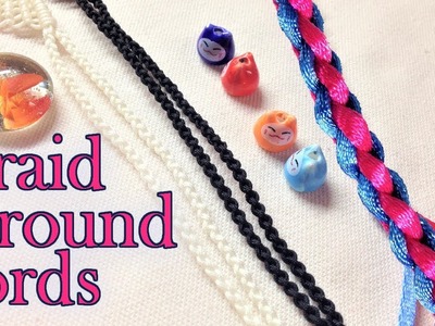 Macrame tutorial how to braid 4 round cords for necklace