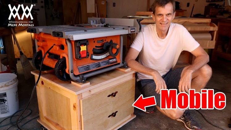 Mobile Tablesaw Cart | Woodworking shop project