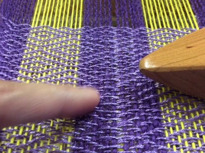 My floor loom in on new twill overshot pattern