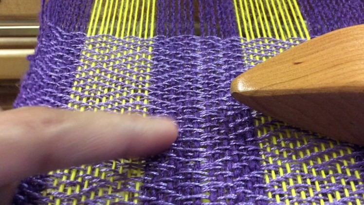 My floor loom in on new twill overshot pattern