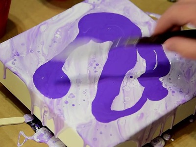 Purple Acrylic Paint Pour - Fluid Painting