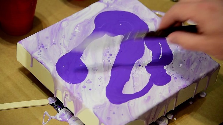Purple Acrylic Paint Pour - Fluid Painting