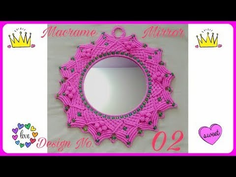 Rose Flower Macrame Mirror. (Design No:-2)