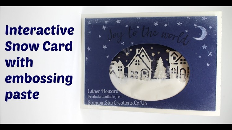 Snow globe scene with Stampin up embossing paste