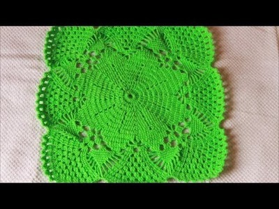 Square Doily Placemat Part 2 of 2-Square Doily Crochet-Easy Square Doily