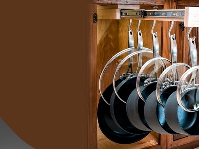 Universal Wood Pull-Out Pot Rack
