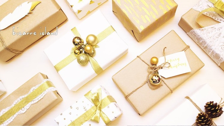 10 Last Minute Easy & Chic Gold Accents Gift Wrapping Ideas ????  | c for craft