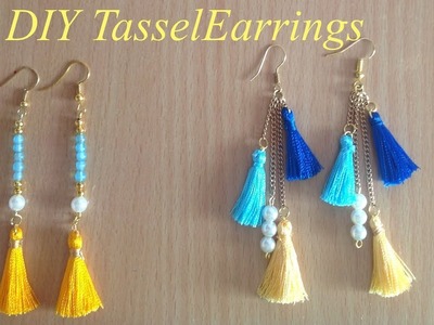 2 ways silk thread tassel earrings II DIY Tassel earrings