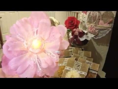 Altered flower tea lights and heart mini boxes