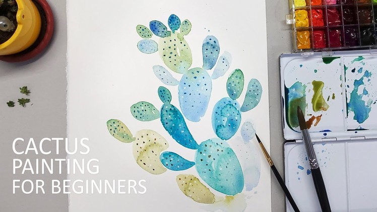 Cactus Painting Tutorial for Beginners (Basic & Easy)