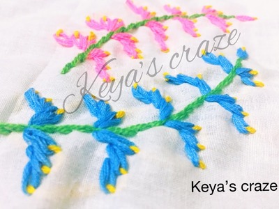 Chain stitch variation | Flower handembroidery with chain stitch variation |Created by keya’s craze