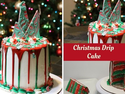 Christmas Theme Drip Cake by 6 Cakes and More