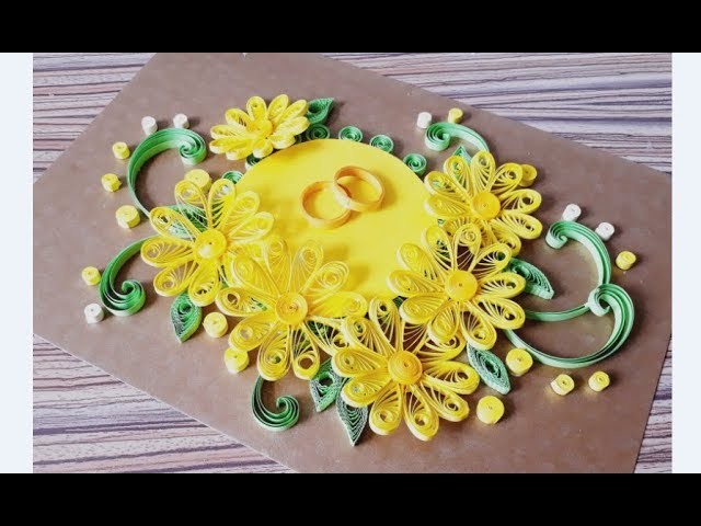 DIY Paper Quilling Flower For beginner Learning video 41. Paper Quilling Flower Card
