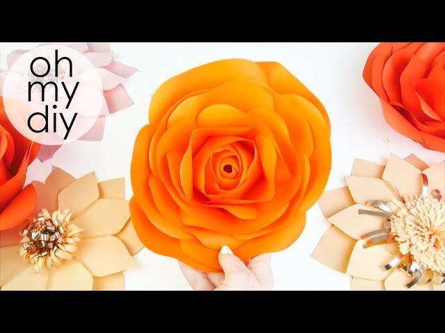 Diy Rose Tutorial (Large Size Paper Rose) How to make realistic and easy paper roses